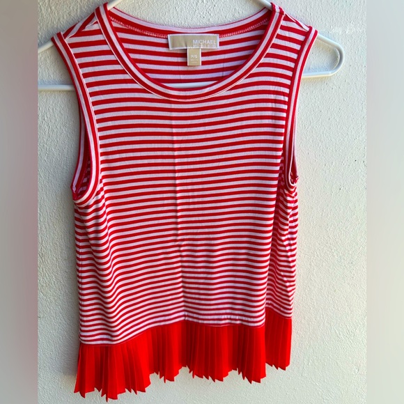 Michael Kors Red Striped Women's Top - Picture 1 of 1